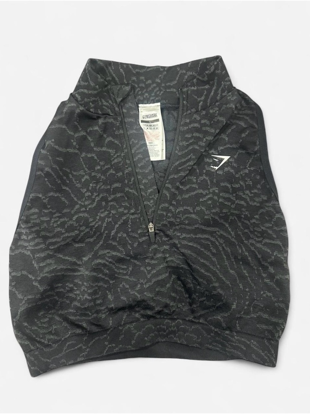 Gymshark adapt animal print seamless crop 1/2 zip